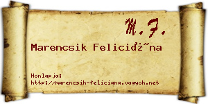 Marencsik Feliciána névjegykártya